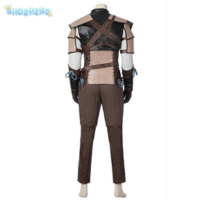 Witcher 3：Wild Hunt Geralt Cosplay Geralt of Rivia Costume Men Vest pants jacket armor belt gloves  full set Halloween uniform
