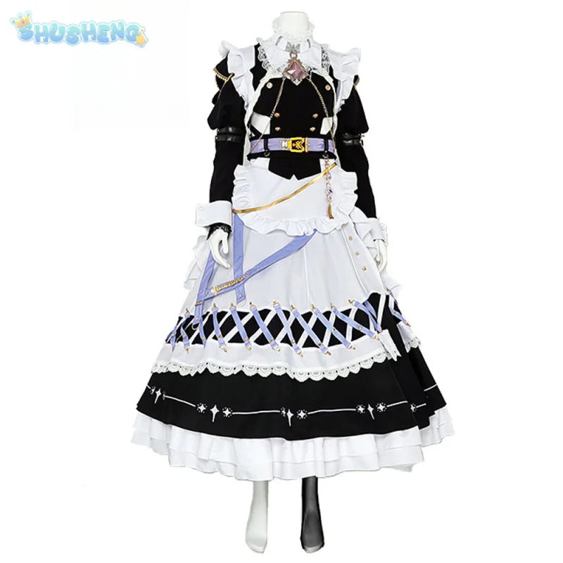 Game Nu: Carnival Blade Cosplay Costume Halloween Carnival Sweet Maid Dress Accessories Prop Set Woman Man Lolita Blade Uniform