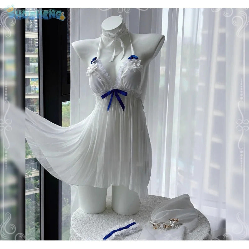 Game Azur Lane Shinano Cosplay Costume Halloween party women sexy white dress accessories prop set beach vacation swimsuit