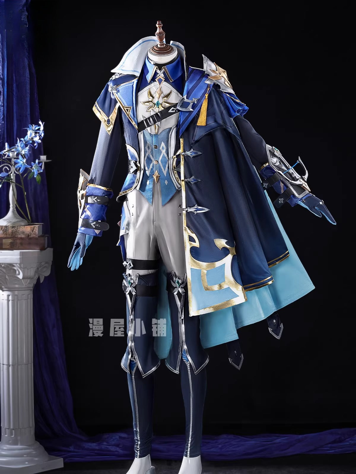 Lohen cosplay Game Cosplay Series:Genshin Impact Knights of Favonius Lohen 3D mold props Cosplay Costume full set Shusheng