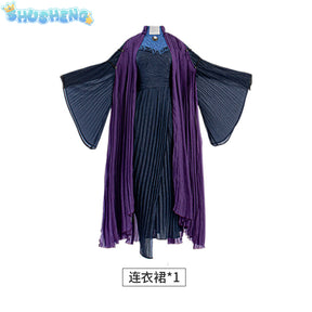 Scarlet Witch Teacher Agatha Harkness Purple Dress Cosplay Costume Halloween Masquerade Carnival Party Outfits for Women