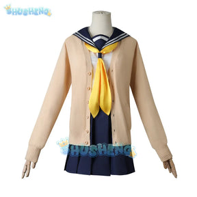 Anime My Deer Friend Nokotan Meme Bashame Cosplay Costume Wig Dress School Uniform JK Sailor Skirt Halloween Party Women Girls