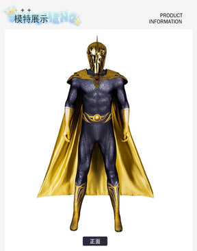 Movie Black Adam Cosplay Teth-Adam Costume Doctor Cos Fate Jumpsuit Headwear Cloak Halloween Party Men Combat Uniform Set