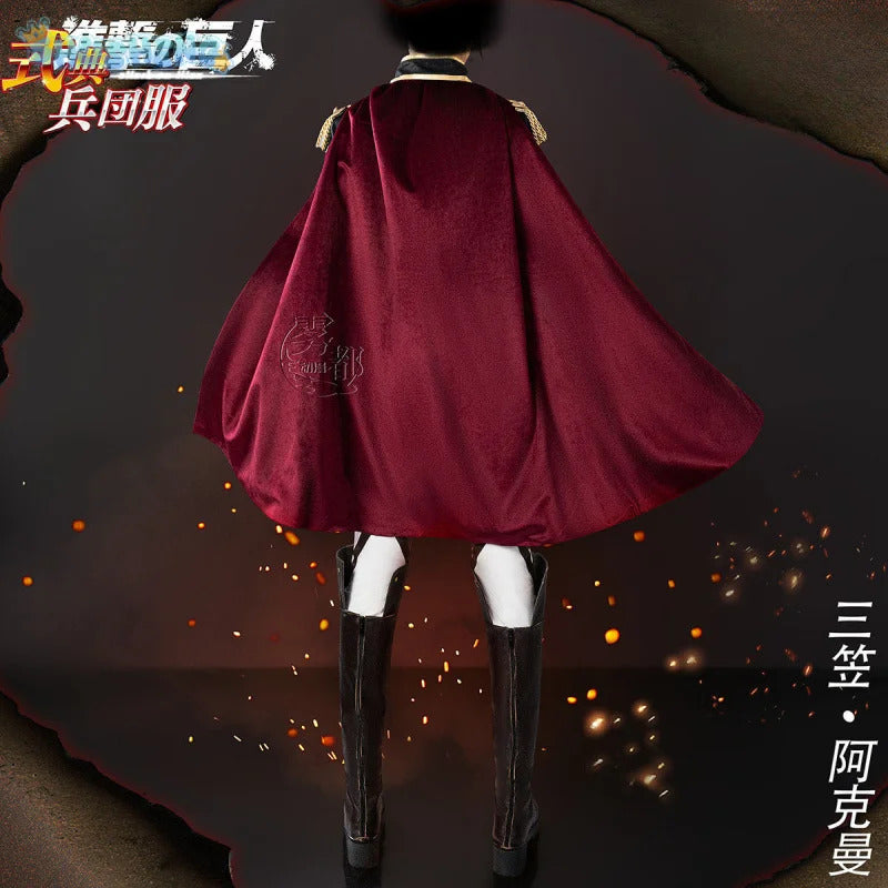 Mikasa·Ackerman Attack on Titan cosplay costume Cloak jacket pants props wig set Halloween party new woman man style costume