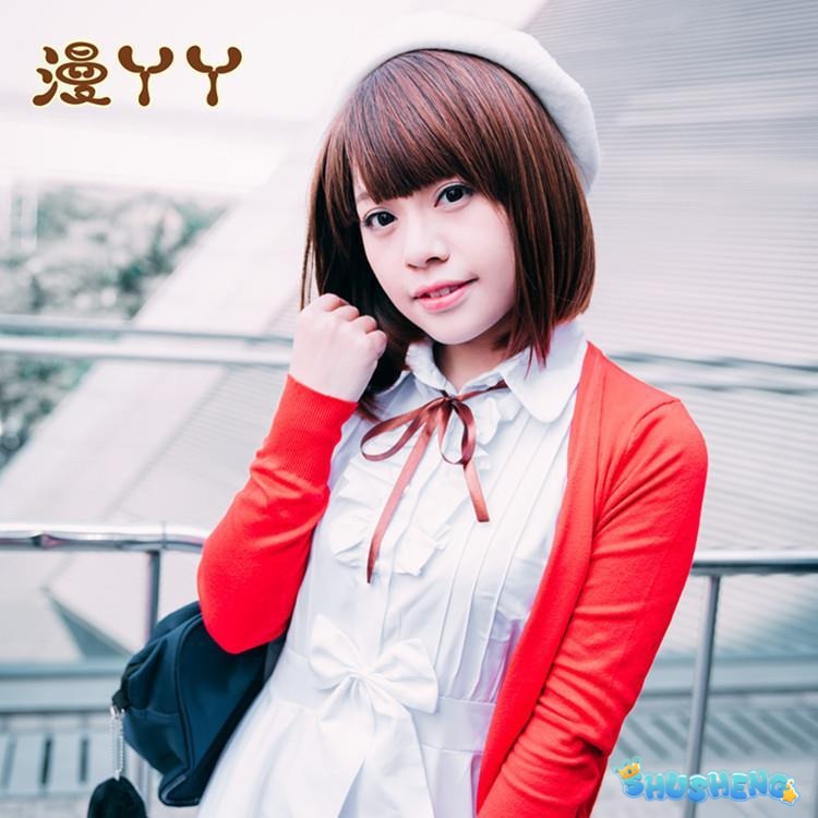 Anime Saekano: How to Raise a Boring Girlfriend Megumi Kato Cosplay Costume Girl Red Coat Shirt Skirt Set Lolita Uniform Clothes