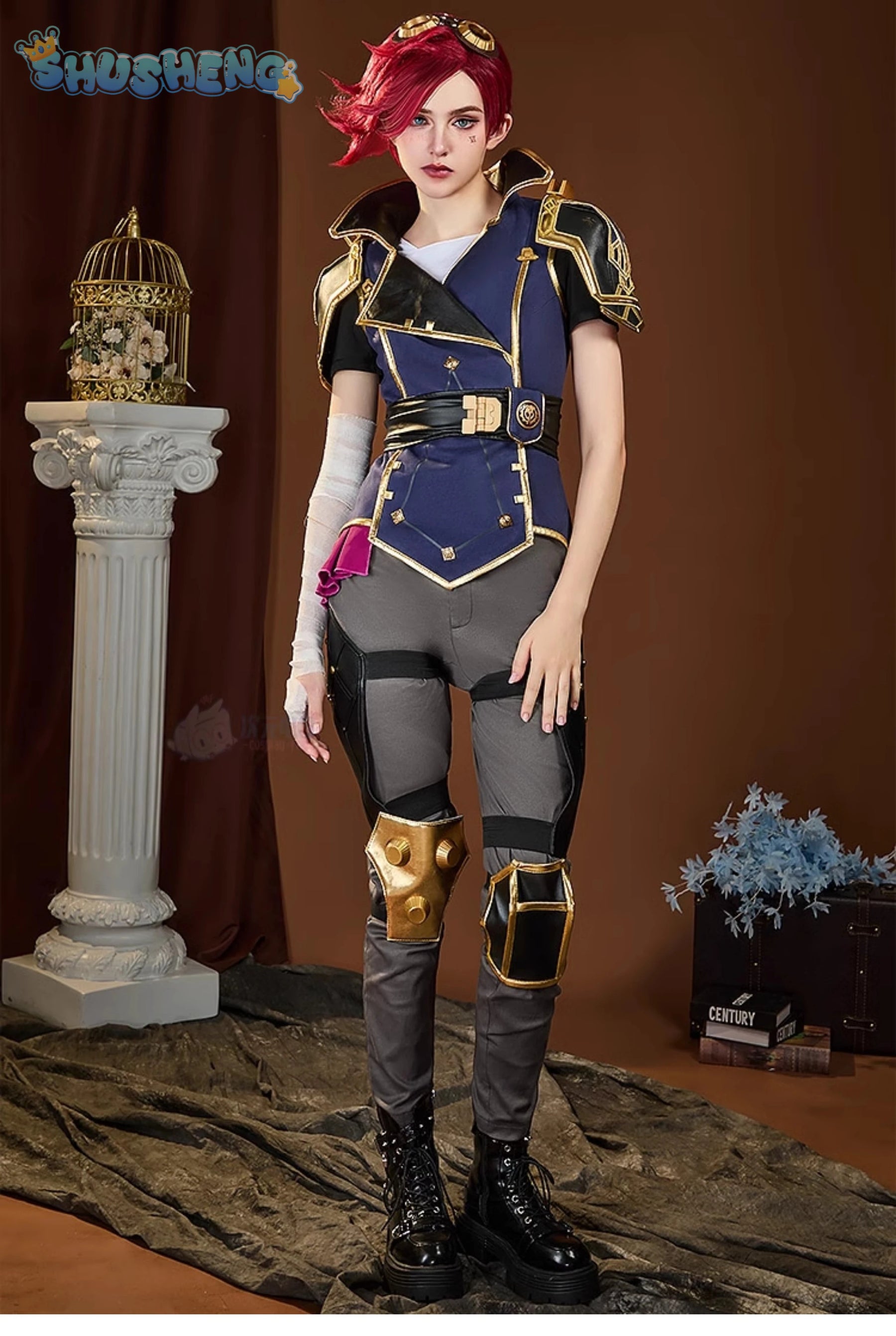 Vi heroine LOL Cosplay Arcane Season 2 costume Party Christmas Fashion Set and Accessories Props Men's and Women's Vi Uniform