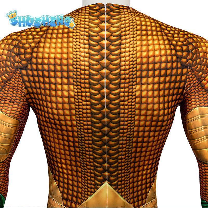 Aquaman Cosplay Costumes Man Boys Male Arthur Zentai Bodysuit Suit Adults Kids Superhero Halloween Jumpsuit