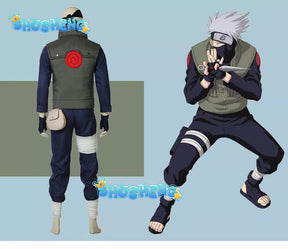 NARUTO Hatake Kakashi Cosplay Costumes Anime Show Uniform Ninja Clothing Halloween Costume Set For Men Vest Top Pants