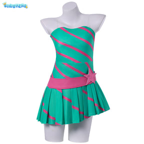 Winx Club Stella Cosplay Costume Anime Magical Fairy Party Green Dress Props Halloween Roleplay Outfit Costume Woman Disguise