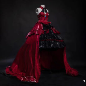 Carlotta Montelli Game Wuthering Waves cosplay costume Halloween Party Gorgeous Red Princess Dress Accessories Props Wig Uniform
