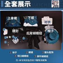 Shusheng-R Identity Ⅴ cosplay Emma Woods Gardener specimen gallery costume Halloween party lolita dress hat waist cover props shirt girl