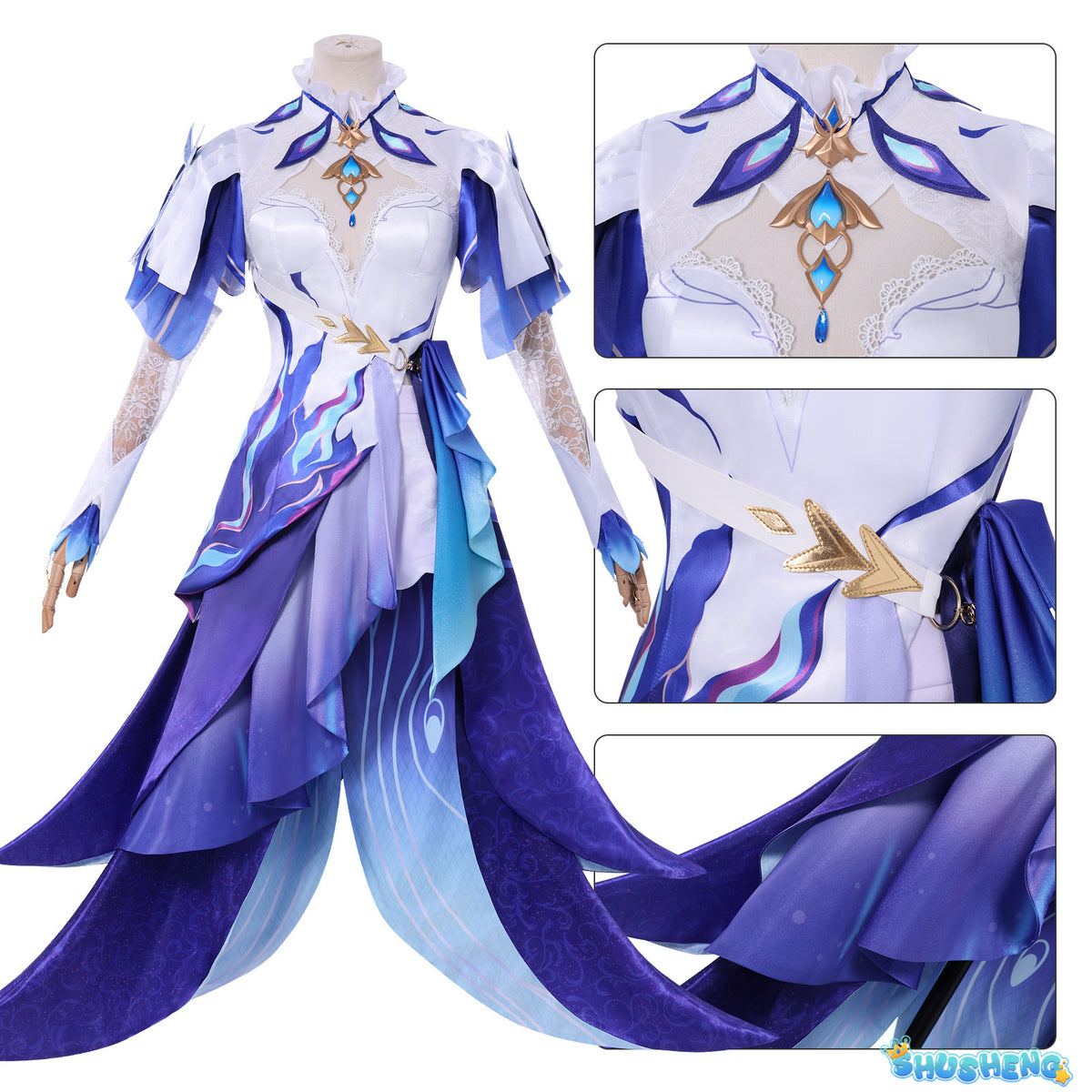 Wuthering Waves Cantarella Cosplay Costume Wig Dress Headwear Earrings Rinascita Fisalia Family Halloween Party for Women Girls