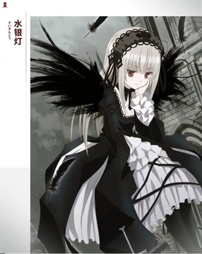Suigintou Mercury Lampe Cosplay Anime Roses Maiden Cosplay Mercury Lampe Cosplay Costume Gothic Lolita Velvet Dress Full Set