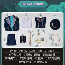 Shusheng Honkai: Star Rail Aventurine Game Suit Gorgeous Handsome Uniform Cosplay Costume Halloween Carnival Party Outfit Men