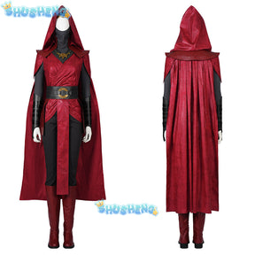 High Quality Halloween Carnival Dark Witch Red Women Outfit Nightsister Merrin Cosplay Costume With Accessories