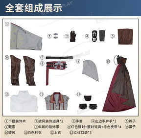Shusheng-R Assassin's Creed 2 Ezio Auditore Full Set Uniform Cosplay Costume