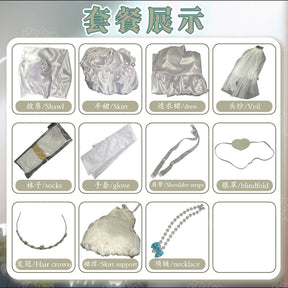 Takanashi Rikka Cosplay Anime Love, Chunibyo & Other Delusions Costume Gorgeous Wedding Dress and Accessories Halloween uniform