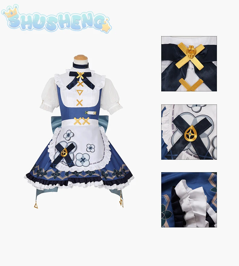 Game Genshin Impact Faruzan Cosplay New Sweet Maid Dress Party Carnival Lolita Uniform Large bow tie Accessory girl Faruzan Set