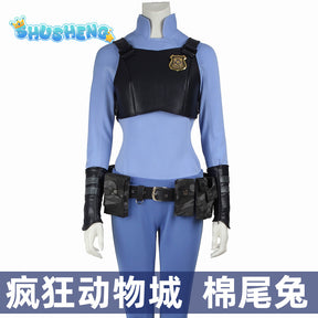 New Zootopia Judy Bunny Costume Cosplay Headband Dress Halloween Party Clothes Disguise Cartoon Zoo Roleplay Fantasia Outfits