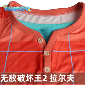 Anime Wreck-It Ralph 2 Cosplay Costume Rompers T-shirt Jumpsuit Men Halloween Party Cosplay Ralph Outfits