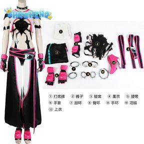 Games Anime New Street Fighter Cos Costumes Han Juri Cosplay Character Uniform Performance Clothes Halloween Carnival Cost