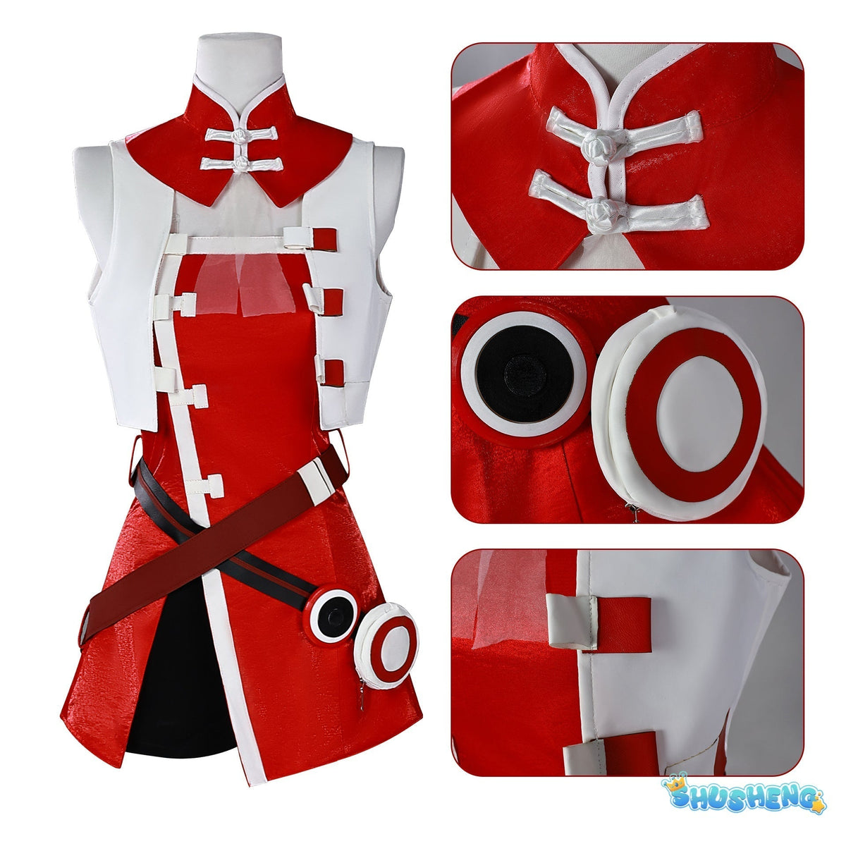 Yuezheng Ling V3 Cosplay Costume For Halloween Christmas Festival Vsinger Girl Singer Yuezheng Ling Role Play Red Dress