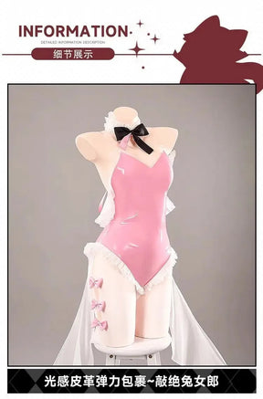 Game Azur Lane USS Halford Cosplay Costume Sexy pink jumpsuit props accessories wig set Halloween sweet women New uniform S-XXL
