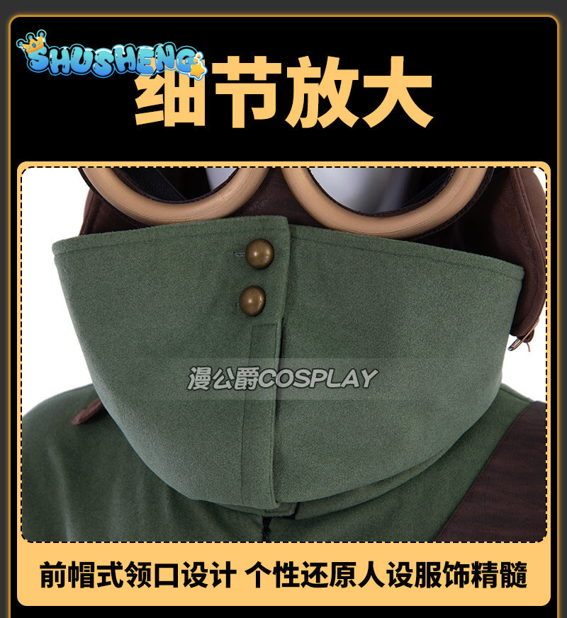 Little Nightmares III 3 Alone Cosplay Costume Green Jumpsuit Hat Cap Head Cover Bag Helmets Glasses Halloween Party Outfits