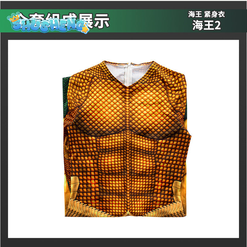 Aquaman Cosplay Costumes Man Boys Male Arthur Zentai Bodysuit Suit Adults Kids Superhero Halloween Jumpsuit