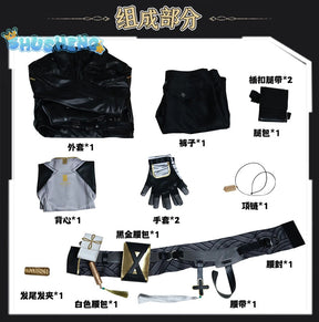 Wuthering Waves Rover Cosplay Costume Wig Male Uniform Main Character Resonator Necklace Halloween Party Women Men Props