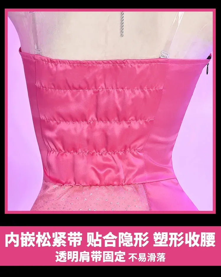 Flora Chongqing 2025 Cosplay Costume Halloween Party New Pink Dress Necklace Prop Set Men Women Fashion Flora Uniform
