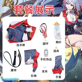 Topaz Cosplay Costume Honkai Star Rail Dress Headwear Full Set Outfits Carnival Party Gifts