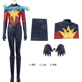 Carol Cos Danvers Cosplay Costume Jumpsuit Disguise Adult Women Outfits Superhero Female Fantasia Halloween Carnival Party Suit