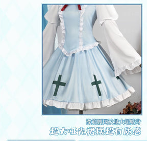 Tsukiyomi Utau Shugo Chara Cosplay Costume Mint Blue Gothic Lolita Dress with Wig For Hallowmas Christmas Role Play Women
