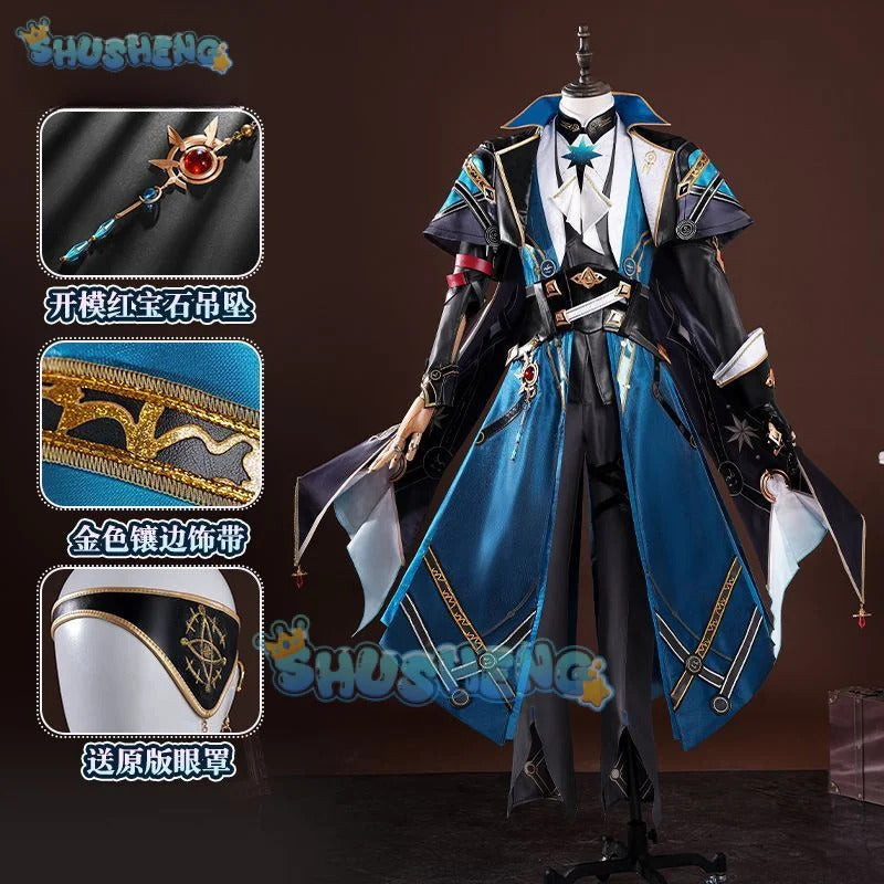 Honkai Star Rail Anaxa Cosplay Costume Uniform Earrings Anaxagoras Grove of Epiphany Amphoreus Halloween Party for Women Men