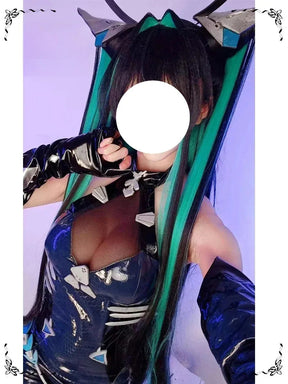 NIKKE：The Goddess of Victory  Mermaid Cosplay Costume Halloween party new black leather tight fitting jumpsuit wig prop sexy set
