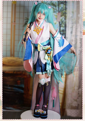 Onmyoji Hatsune Miku Cosplay Costume Wig Shoes Full Set Party Dresses Uniform Suit Halloween Carnival Role Play Suit