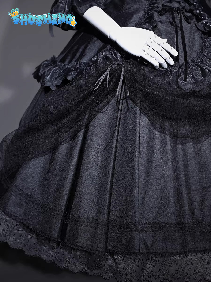 Cosplay Series: Puella Magi Madoka Magica - Madoka Kaname/ Homura Akemi - Mourning Dress doujin Cosplay Costume full set Shushengcos