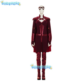 The Boys Crimson Countess Cosplay Costume Laurie Holden Sexy Red Jumpsuit Halloween Carnival Women Outfit Jumpsuit Cloak Boots