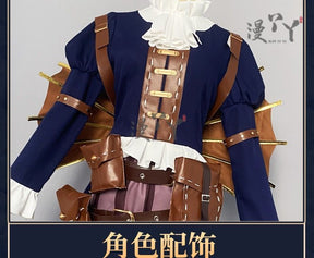 Identity Ⅴ Anne Lester Toy Merchant Cosplay Costume Hat waist bag glasses tie Halloween Gothic casual uniform Woman Man New set
