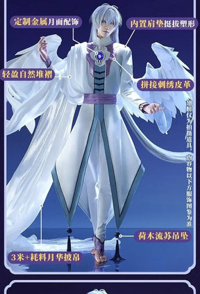 Cardcaptor Sakura Yue Tsukishiro Yukito Cospaly Costume Halloween Carnival Men Women New Fashion Uniform Coat Pants Earrings Set