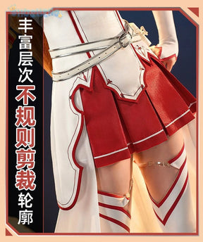 Yuuki Asuna Cosplay Anime Sword Art Online Yūki Asuna Cosplay Costume Woman Roleplay Halloween Uniforms Sets Wig Shoes Dress