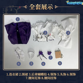 Game Reverse:1999 Tuesday Christine Cosplay Costume St. Pavlov Foundation Deep Purple Maid Dress Woman Sexy Cute Party Suit