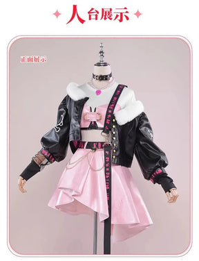 Luo Tianyi  Virtual idol Cosplay Vsinger underground rock Costume Coat dress earring prop set Halloween fashion women uniform