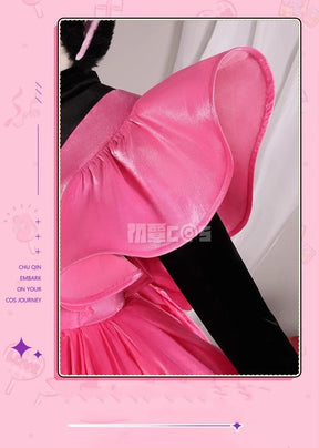 Shusheng-R Kinomoto Sakura Cosplay Costume Anime Card Captor Sakura DUDU-R Women Halloween Cute Black Pink Dress THE THUNDER Ears Tail