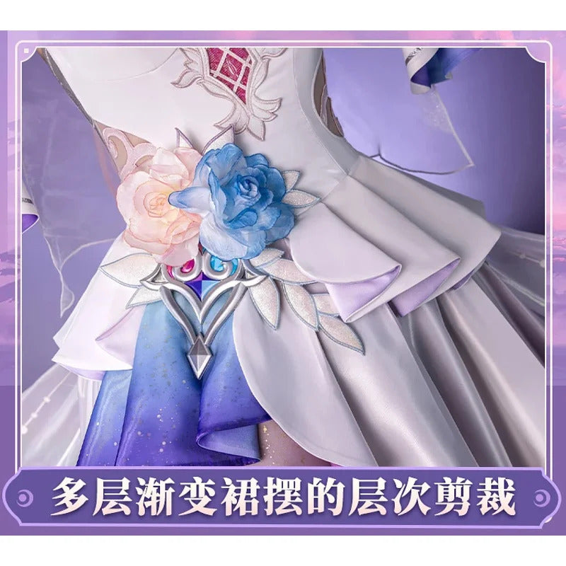 Shusheng-R Honkai: Star Rail Cyrene Women Elegant Dress Uniform Cosplay Costume Headwear props Halloween Party Role Play Outfit