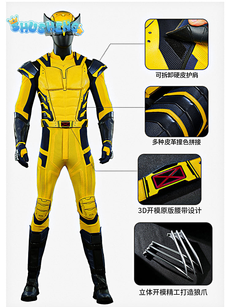 New Movie Wolverine Cosplay Costume Jumpsuit Vest Gloves Belt Wolf Steel Claw For Men Custom Made