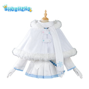 2024 Snow Miku cosplay costume wigs Lolita cute dress hat headwear wig anime Miku Christmas winter snow outfits dress