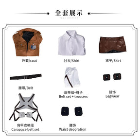 Attack on Titan‌ Eren Mikasa Levi Armin Hange Historia Reiss Cosplay Costume Scout Regiment‌ Uniform Halloween Carnival Party