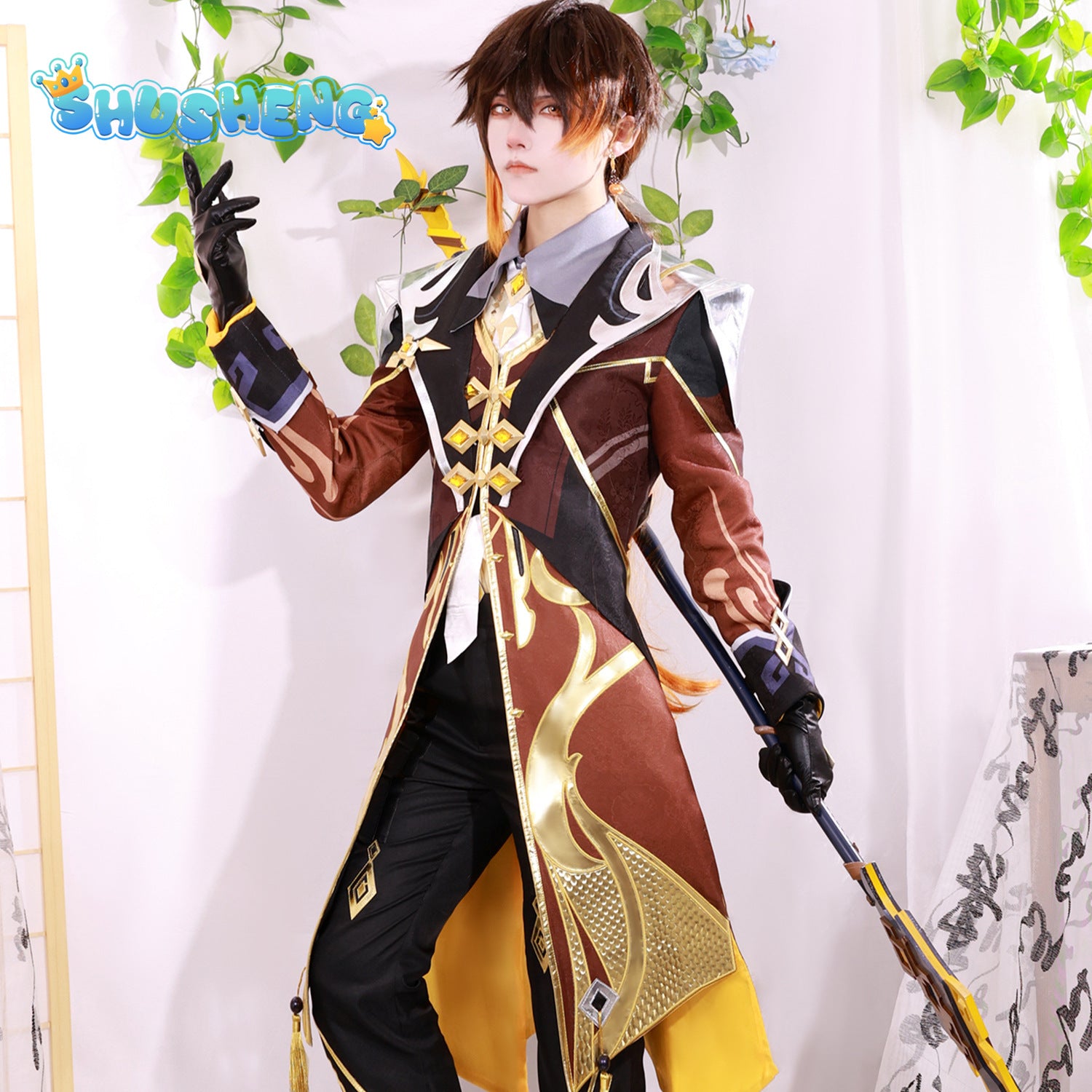 Genshin Impact Cosplay Zhongli Clothing Anime Game God Suit Full Set Halloween Cos Costume Men's